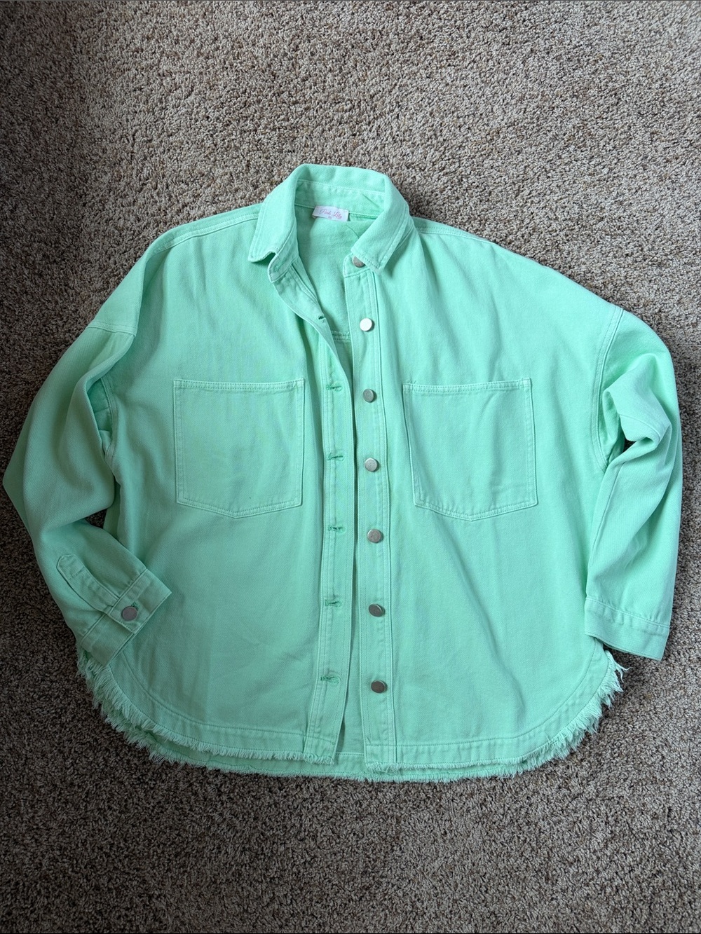 Pink Lily Mint Oversized Soft Denim Shacket - XL